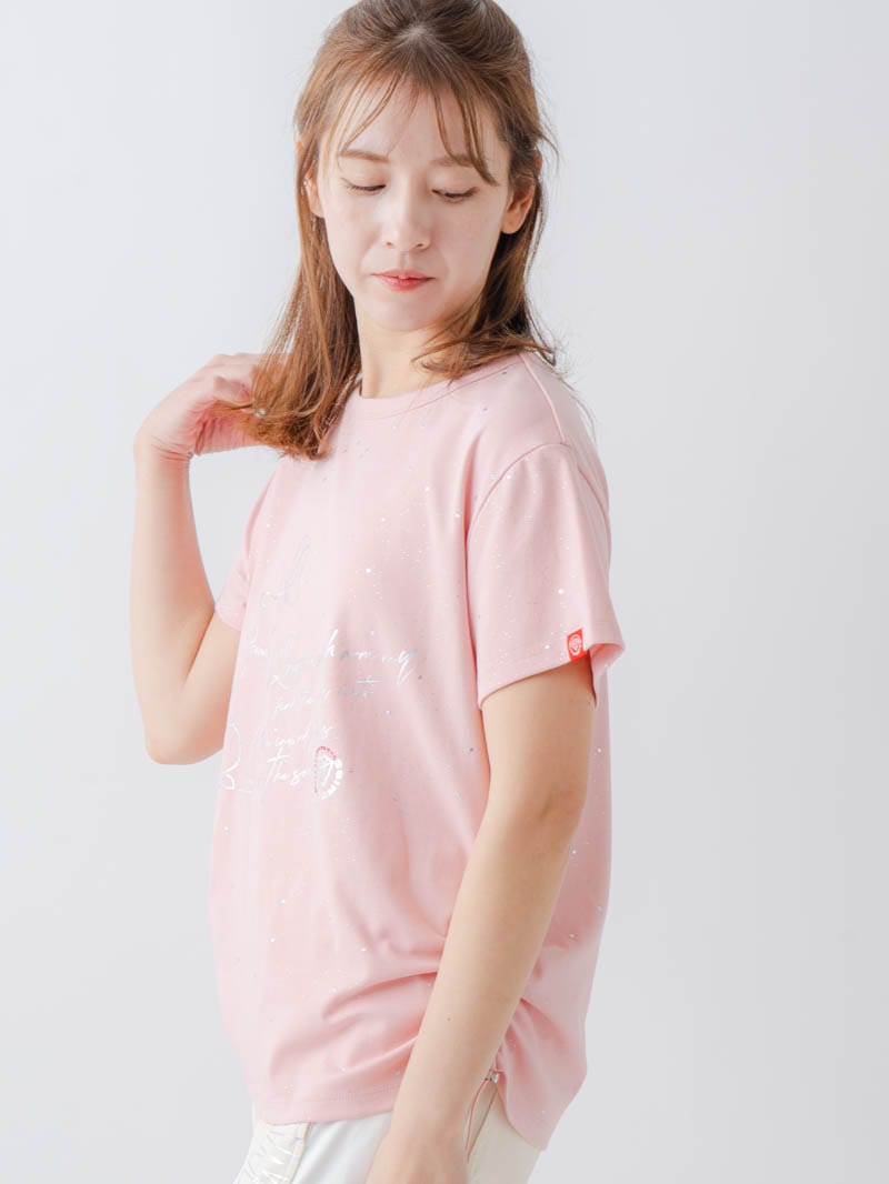 シルバーメタリックDogTシャツ  ピンク  1634-1620