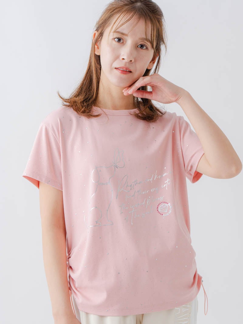 シルバーメタリックDogTシャツ  ピンク  1634-1620