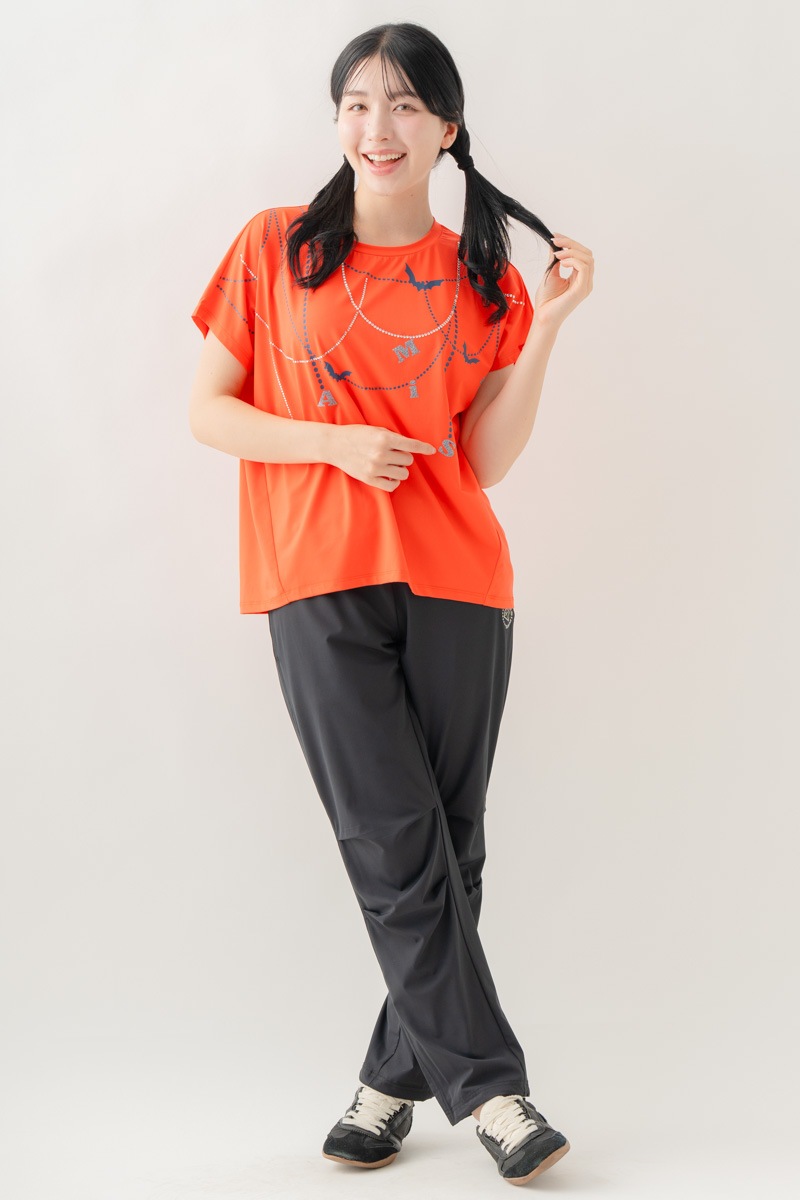 ジュエルパターンTシャツ  オレンジ 1634-1493