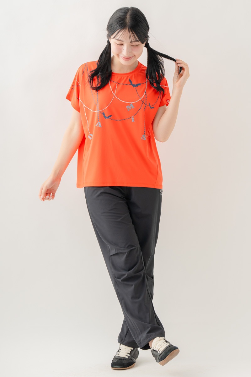 ジュエルパターンTシャツ  オレンジ 1634-1493