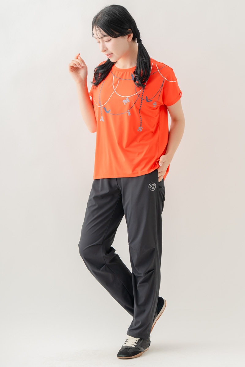 ジュエルパターンTシャツ  オレンジ 1634-1493
