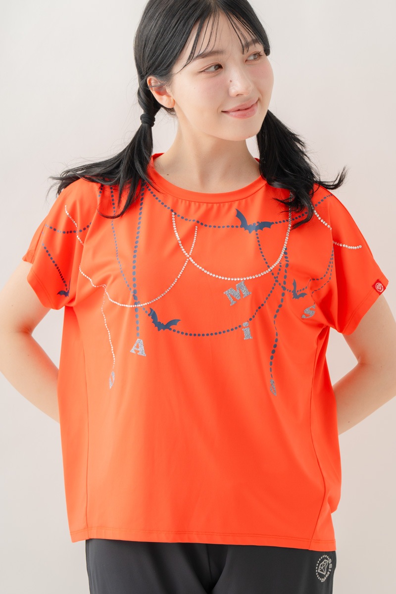 ジュエルパターンTシャツ  オレンジ 1634-1493