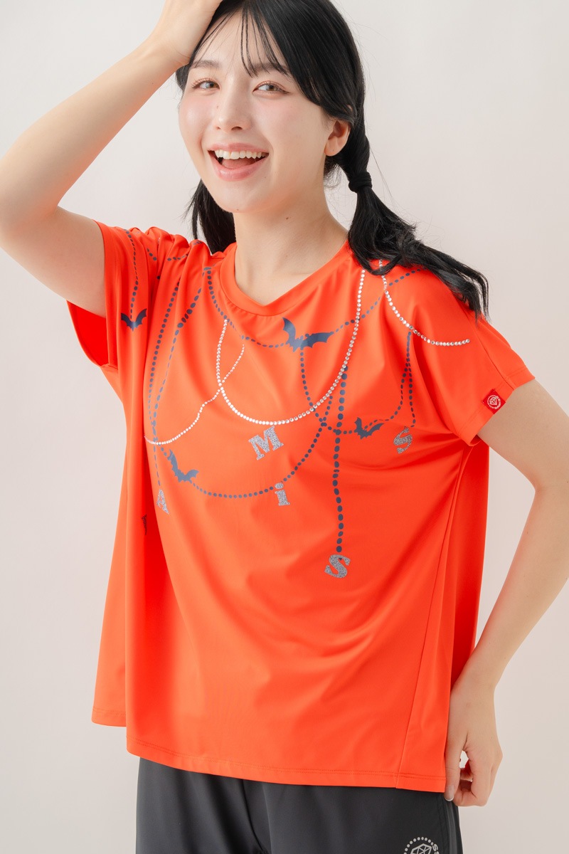 ジュエルパターンTシャツ  オレンジ 1634-1493
