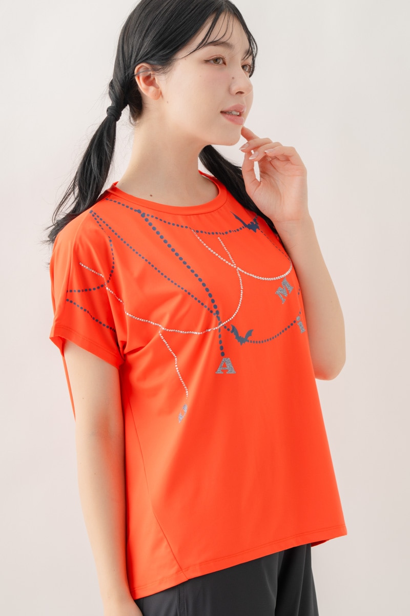 ジュエルパターンTシャツ  オレンジ 1634-1493