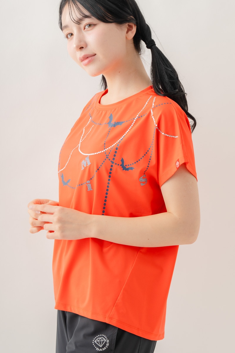 ジュエルパターンTシャツ  オレンジ 1634-1493