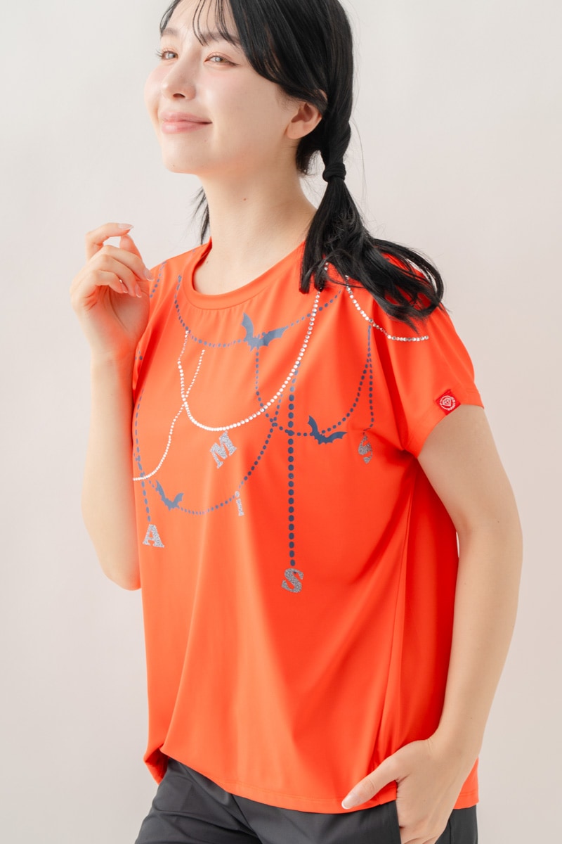 ジュエルパターンTシャツ  オレンジ 1634-1493