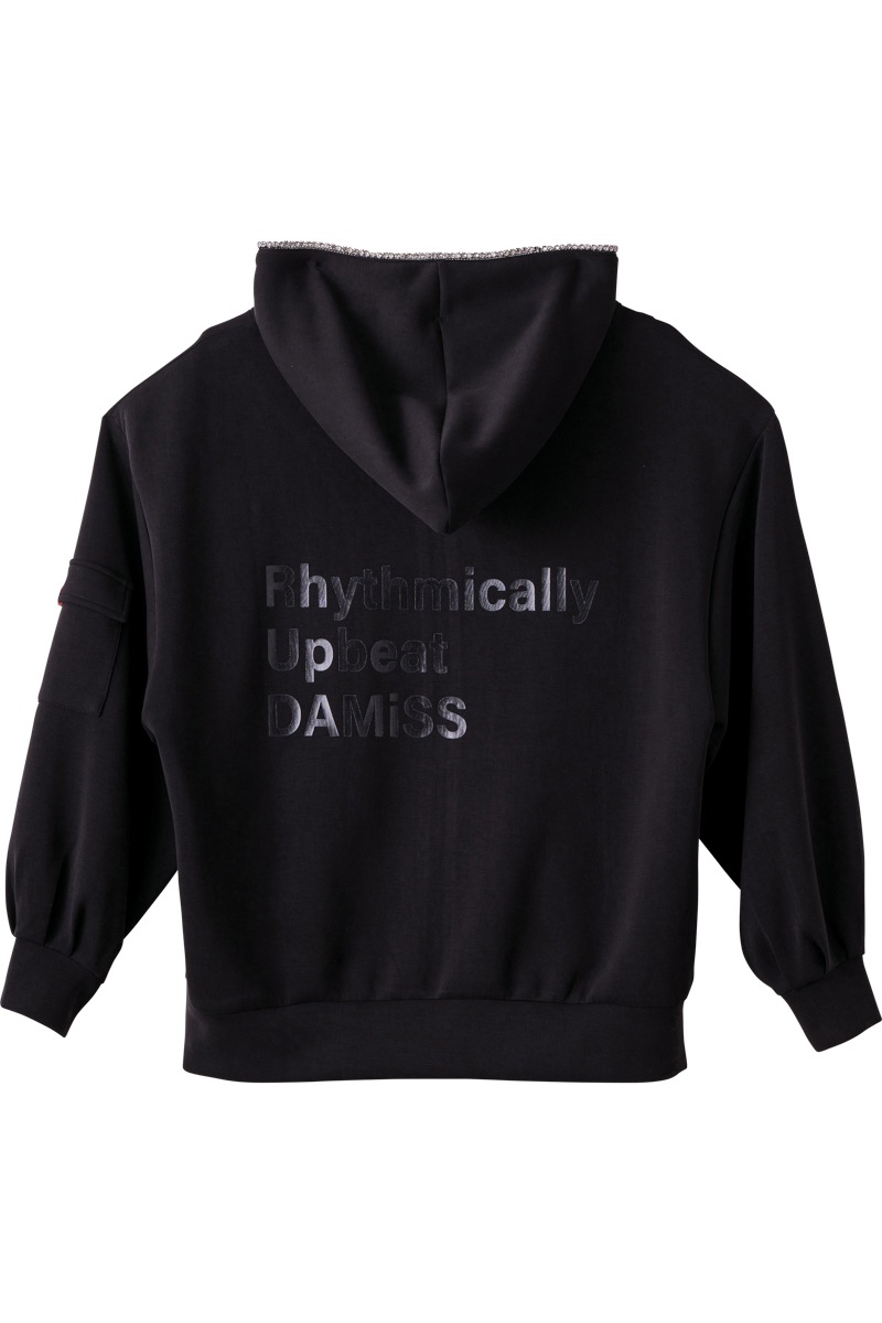 ラインストーンジップUPパーカー　アイボリー　1535-1424 