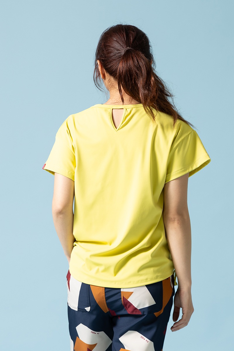 ラインストーンレースアップTシャツ イエロー 1434-1409 | D
