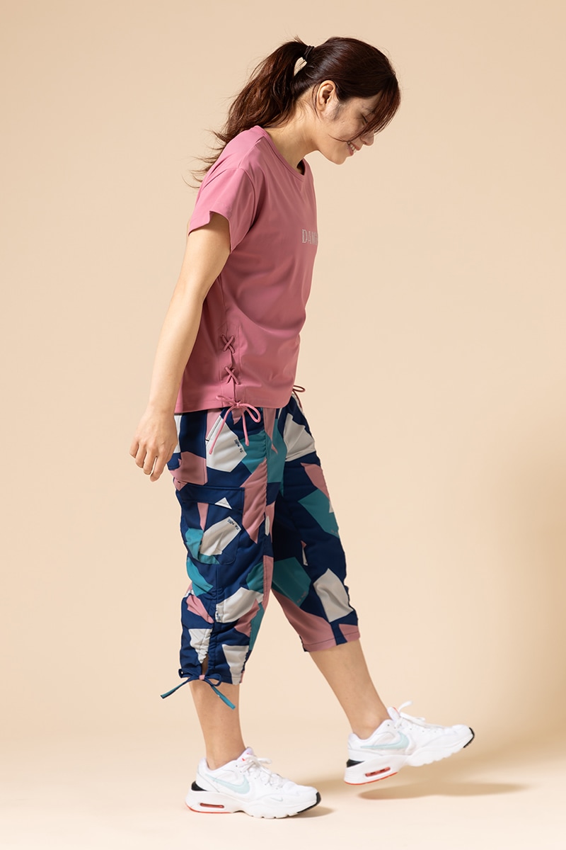 パネルプリントカプリパンツ ブルー 1431-1501 | D SHOP 着心地のいい