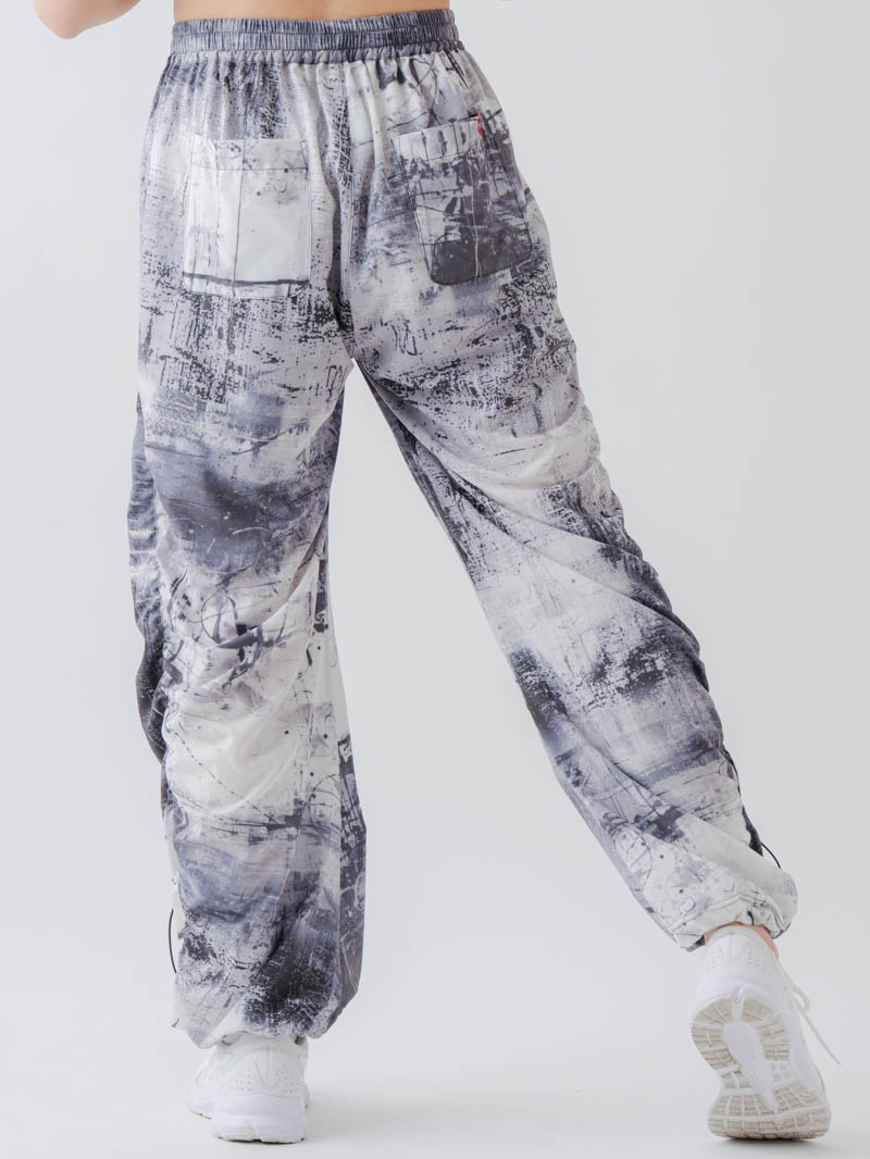 Airyシャーリングプリントパンツ  ブラック  1632-1801