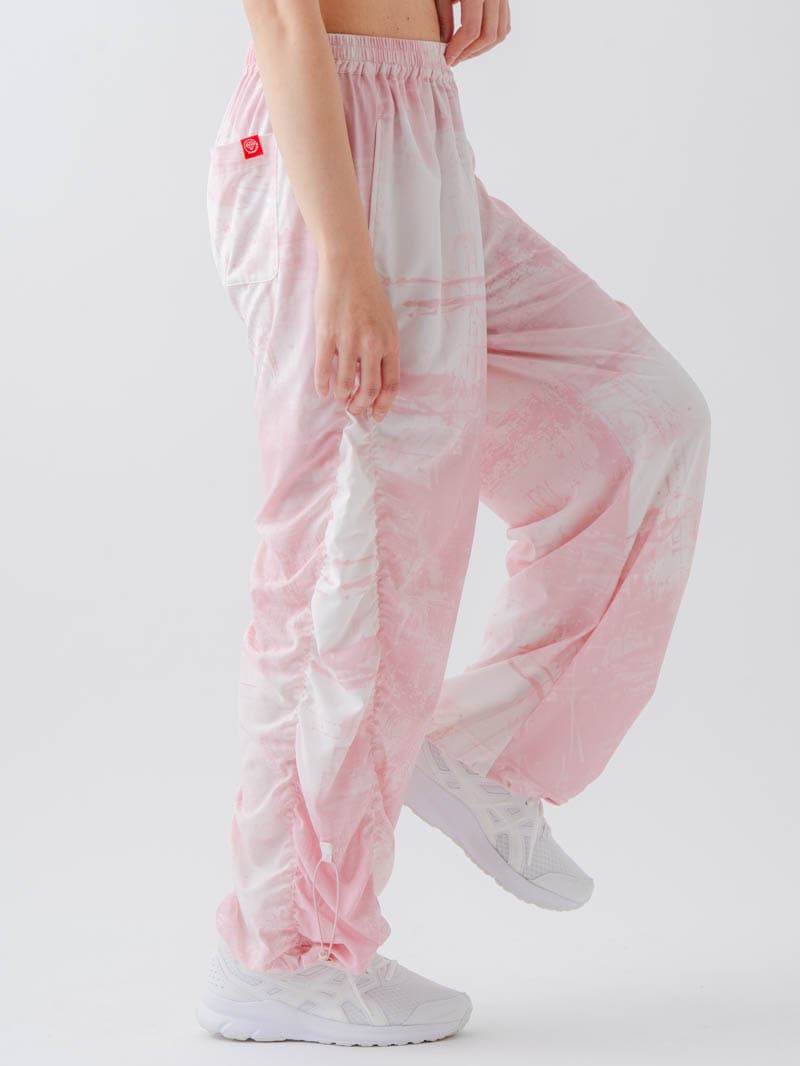 Airyシャーリングプリントパンツ  ピンク  1632-1801