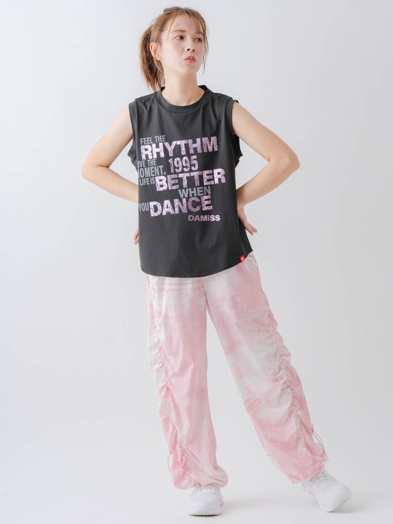Airyシャーリングプリントパンツ  ピンク  1632-1801