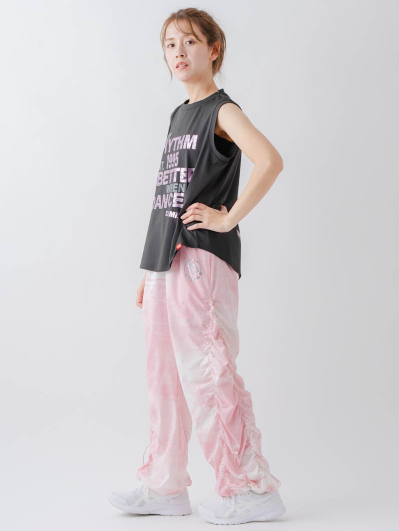 Airyシャーリングプリントパンツ  ピンク  1632-1801