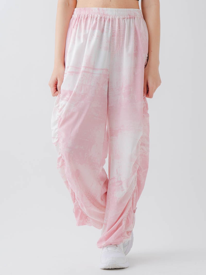 Airyシャーリングプリントパンツ  ピンク  1632-1801