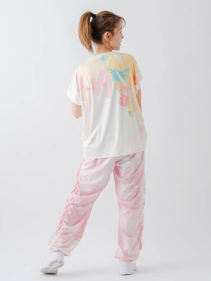 Airyシャーリングプリントパンツ  ピンク  1632-1801