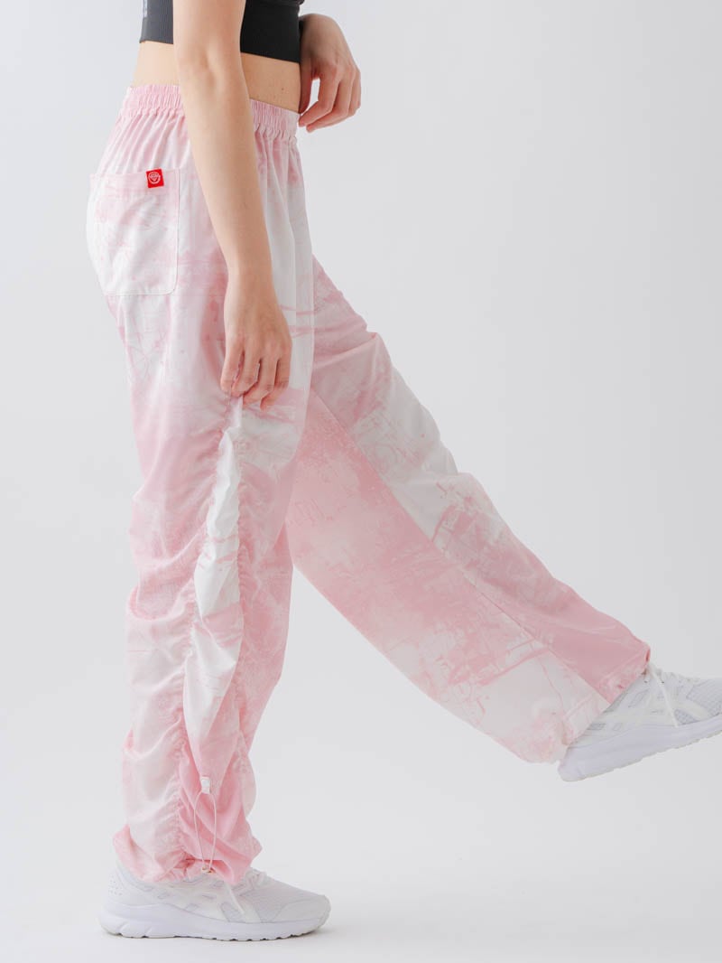 Airyシャーリングプリントパンツ  ピンク  1632-1801