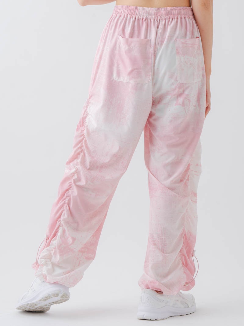 Airyシャーリングプリントパンツ  ピンク  1632-1801