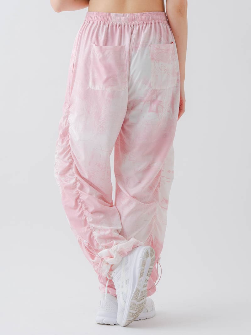 Airyシャーリングプリントパンツ  ピンク  1632-1801