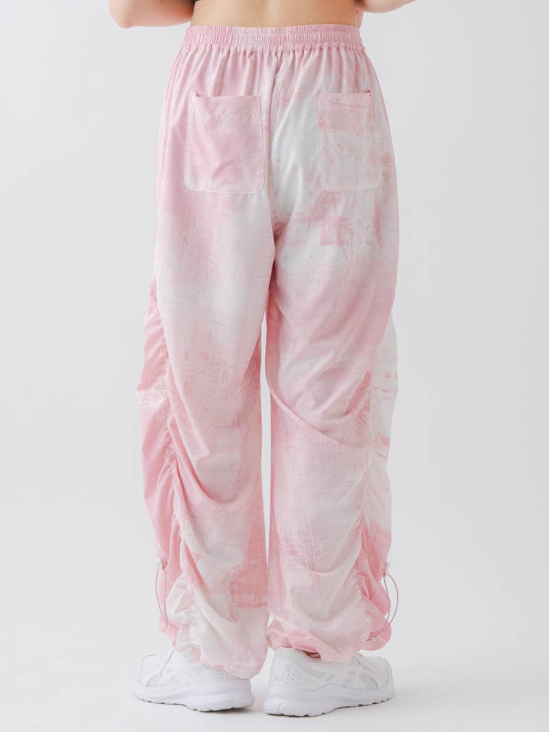 Airyシャーリングプリントパンツ  ピンク  1632-1801