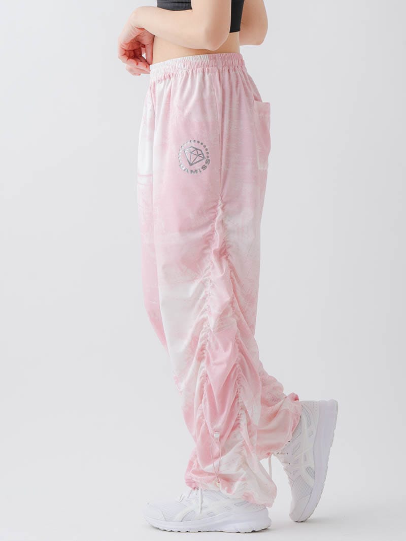 Airyシャーリングプリントパンツ  ピンク  1632-1801