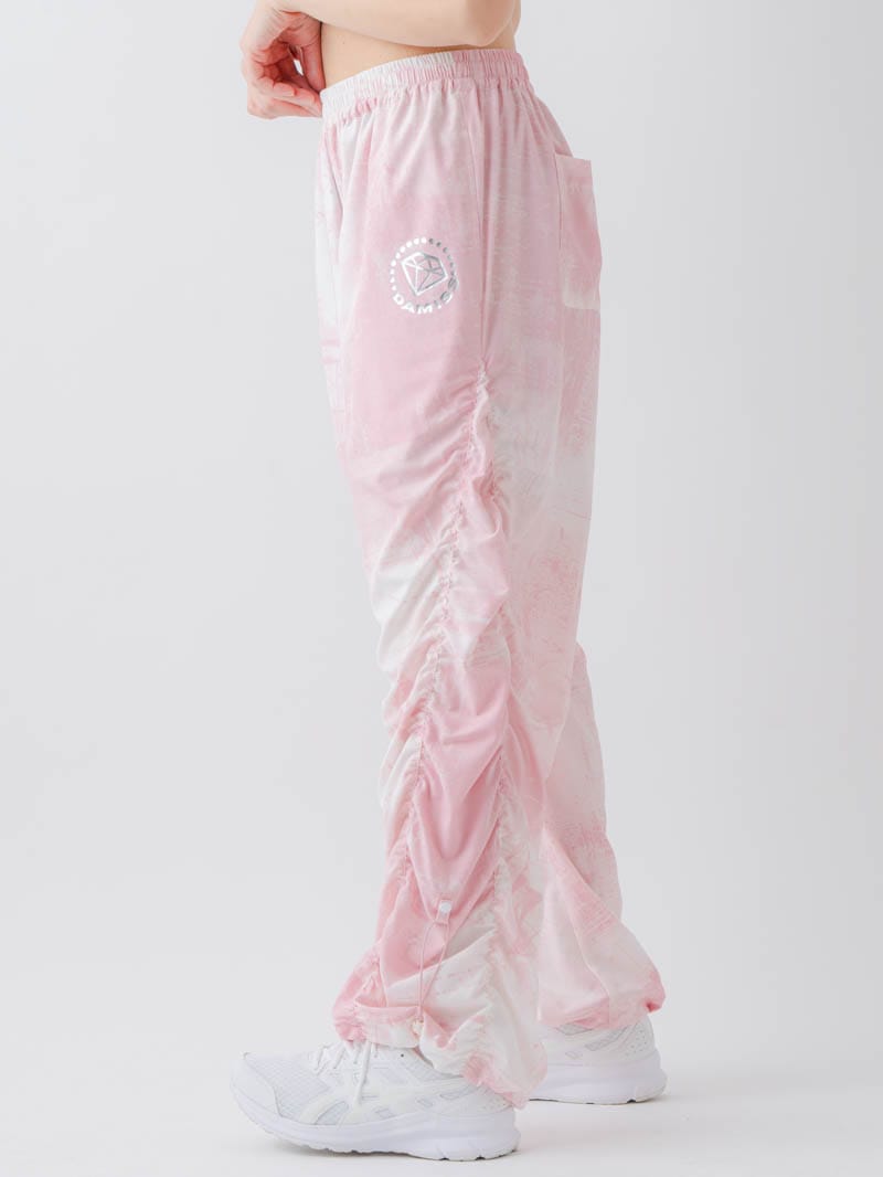 Airyシャーリングプリントパンツ  ピンク  1632-1801