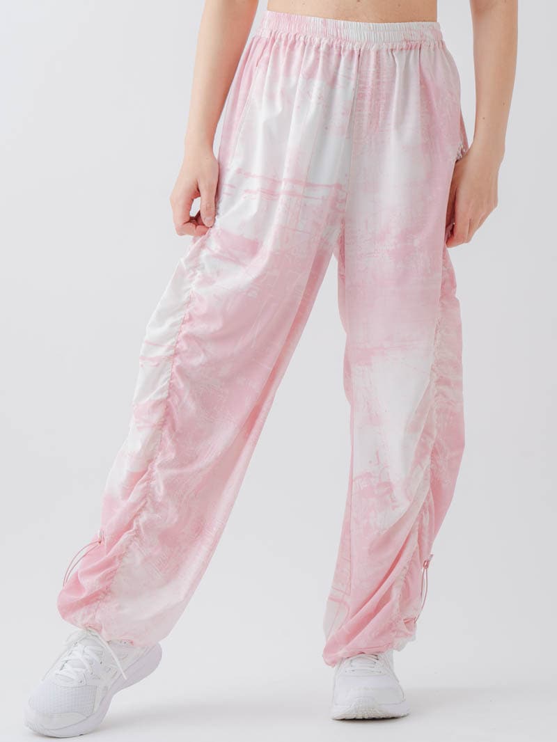 Airyシャーリングプリントパンツ  ピンク  1632-1801