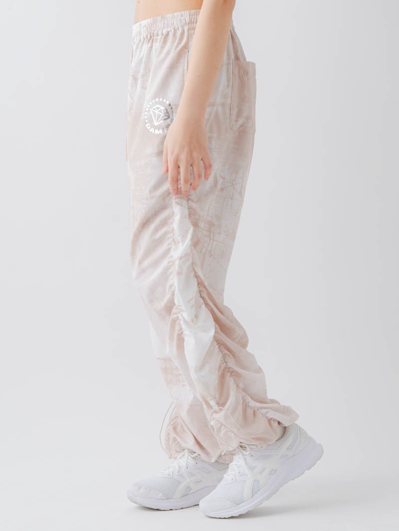Airyシャーリングプリントパンツ  ベージュ  1632-1801