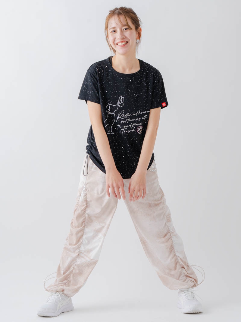 Airyシャーリングプリントパンツ  ベージュ  1632-1801
