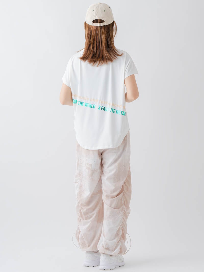Airyシャーリングプリントパンツ  ベージュ  1632-1801