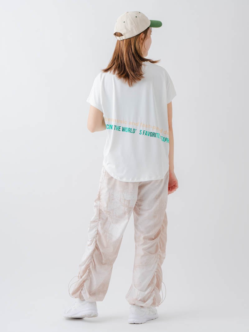 Airyシャーリングプリントパンツ  ベージュ  1632-1801