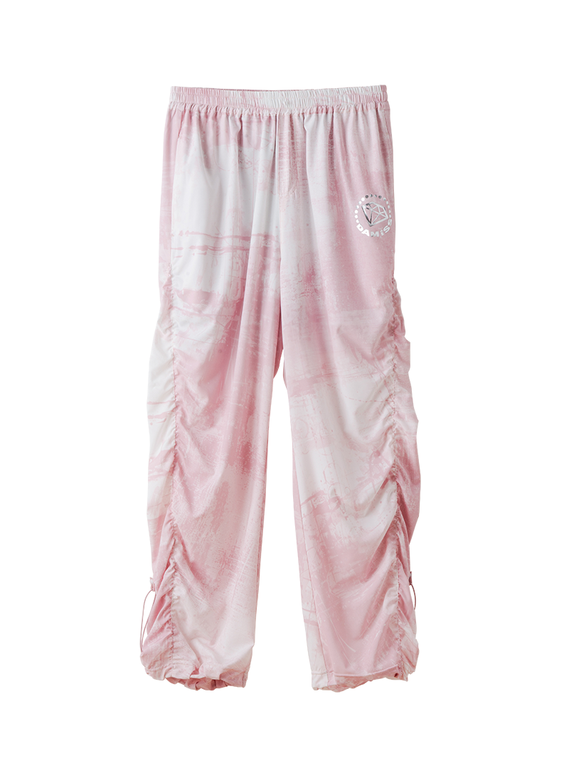 Airyシャーリングプリントパンツ  ベージュ  1632-1801