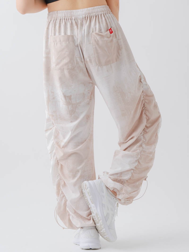 Airyシャーリングプリントパンツ  ベージュ  1632-1801
