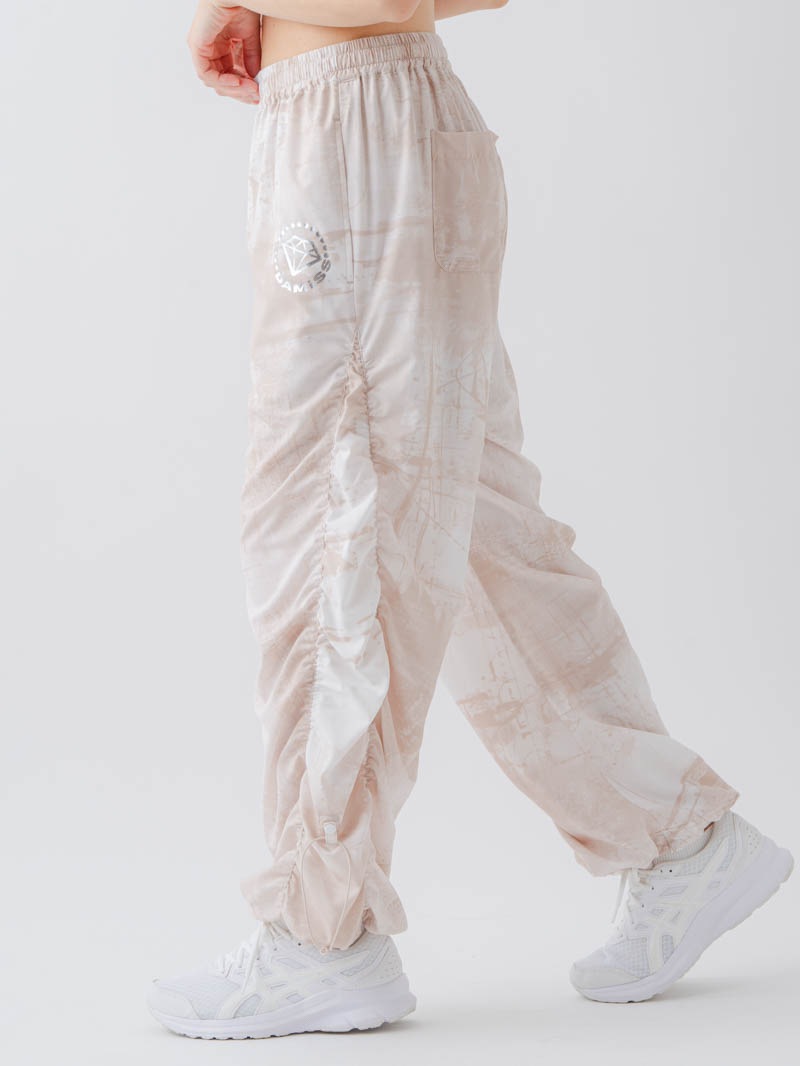 Airyシャーリングプリントパンツ  ベージュ  1632-1801