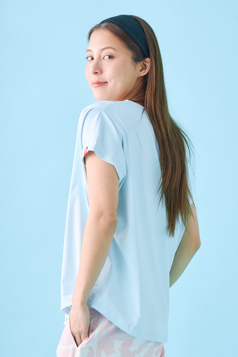 フラワータックTシャツ ブルー 1534-1431