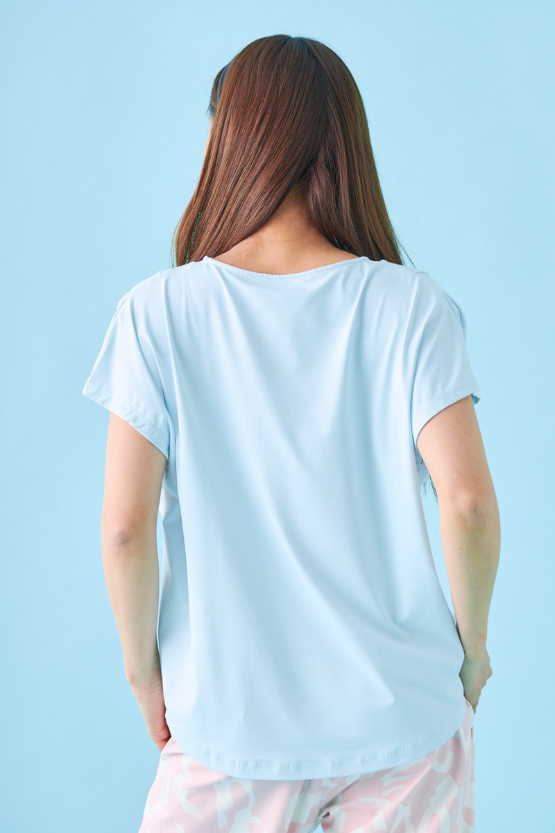 フラワータックTシャツ ブルー 1534-1431