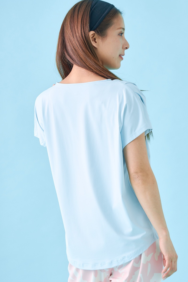 フラワータックTシャツ ブルー 1534-1431