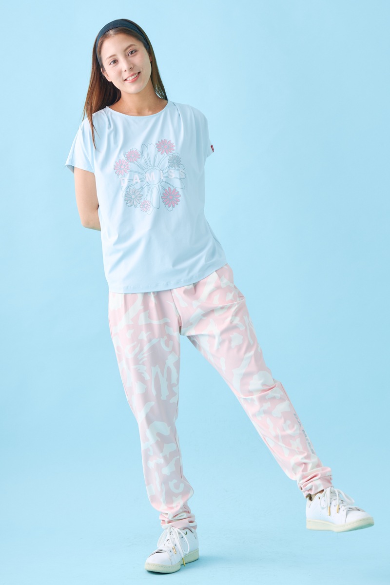 フラワータックTシャツ ブルー 1534-1431