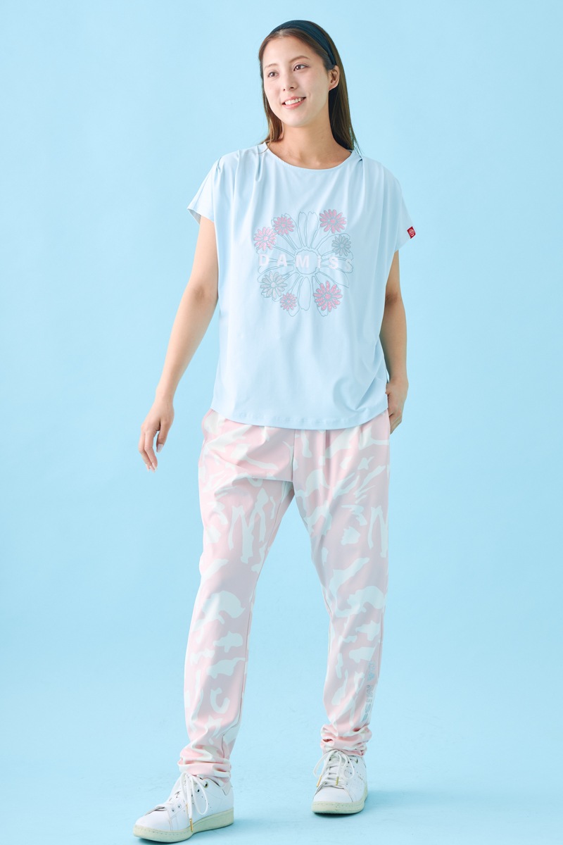 フラワータックTシャツ ブルー 1534-1431