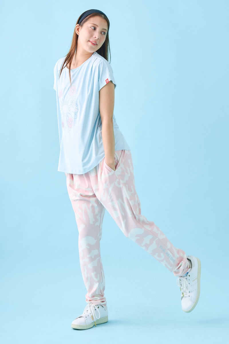 フラワータックTシャツ ブルー 1534-1431