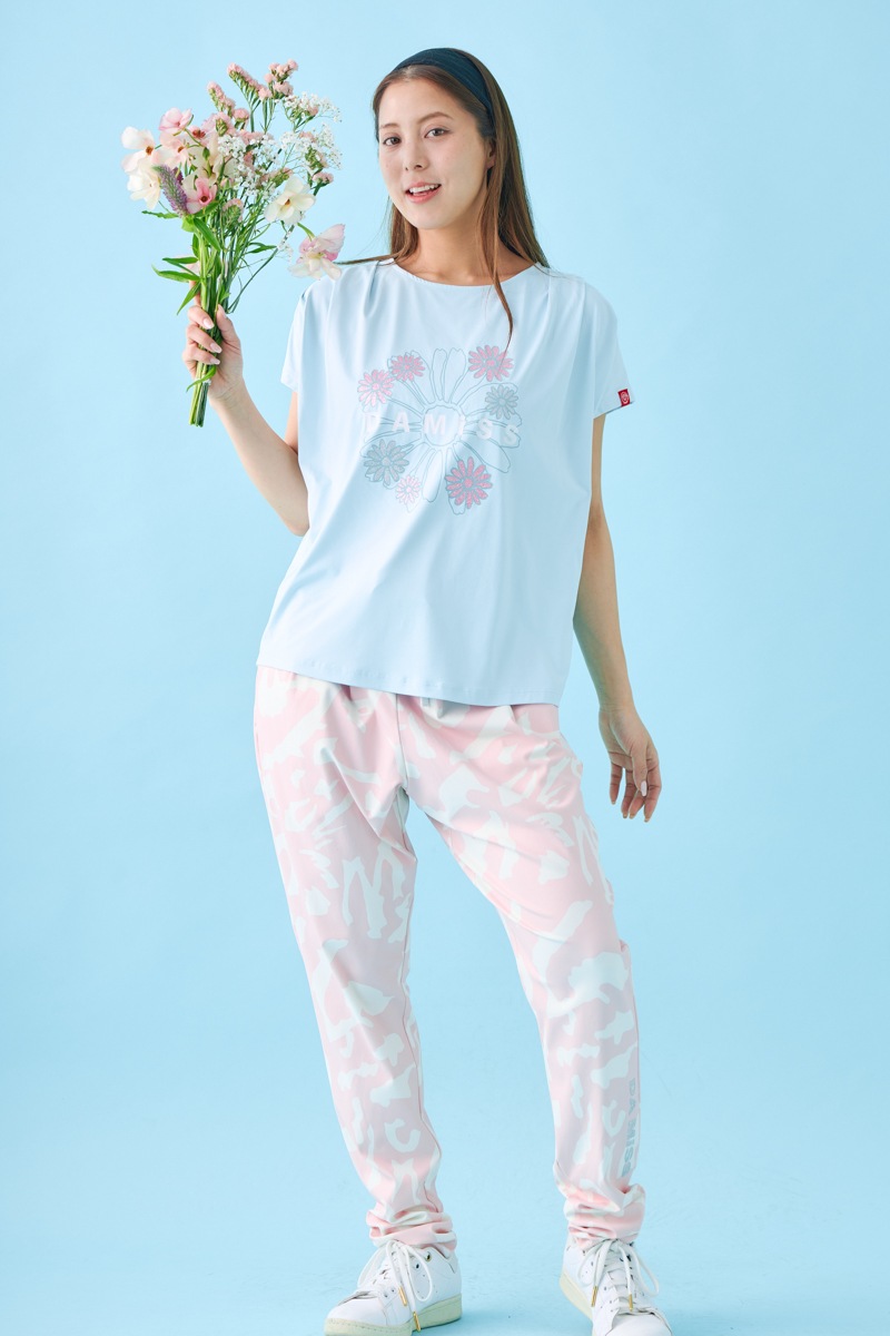 フラワータックTシャツ ブルー 1534-1431