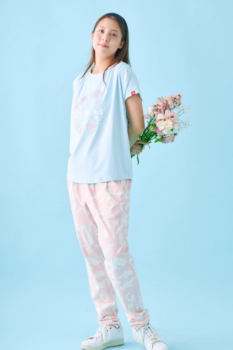 フラワータックTシャツ ブルー 1534-1431