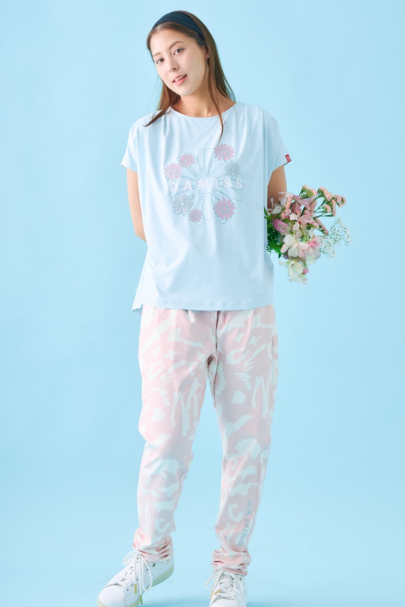 フラワータックTシャツ ブルー 1534-1431