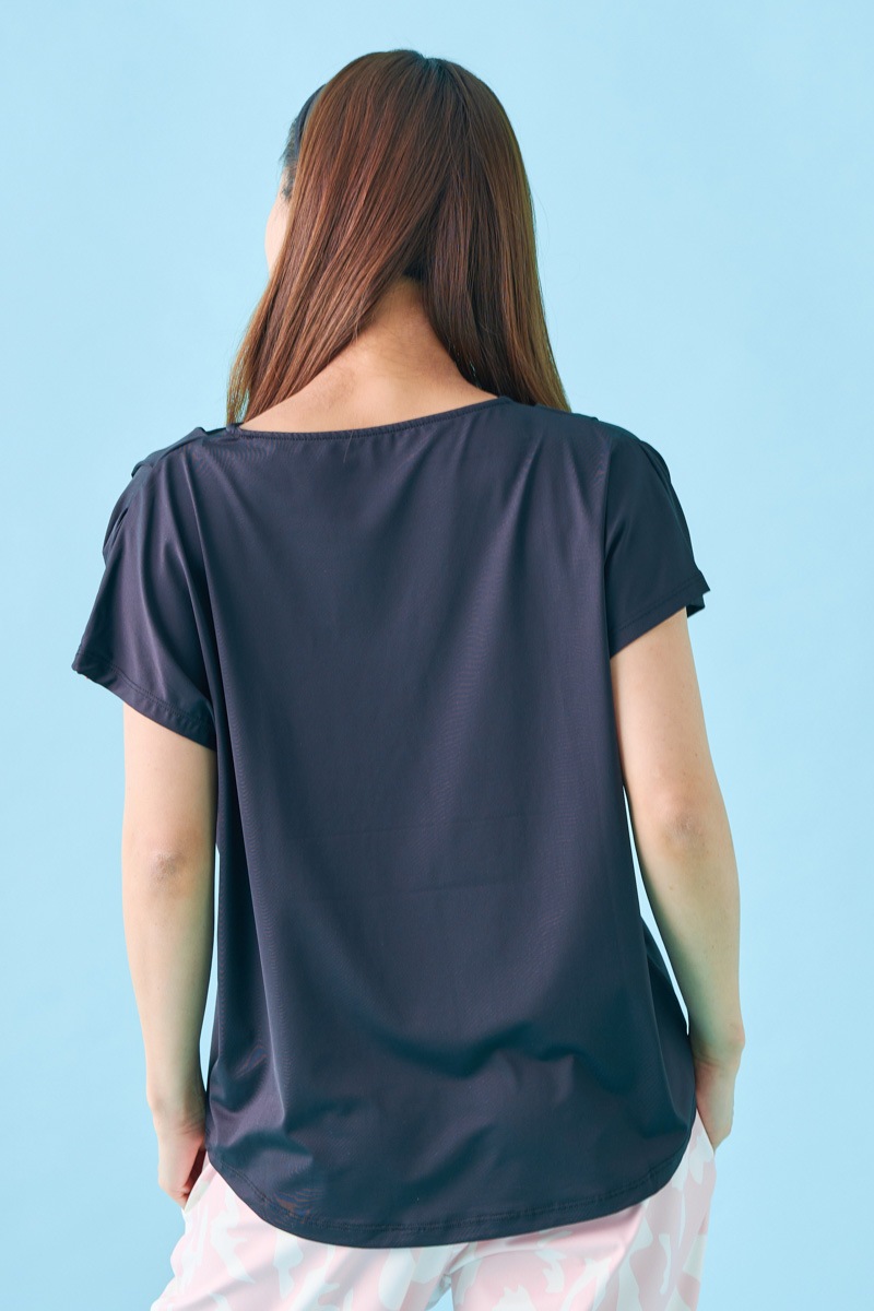 フラワータックTシャツ ブラック 1534-1431