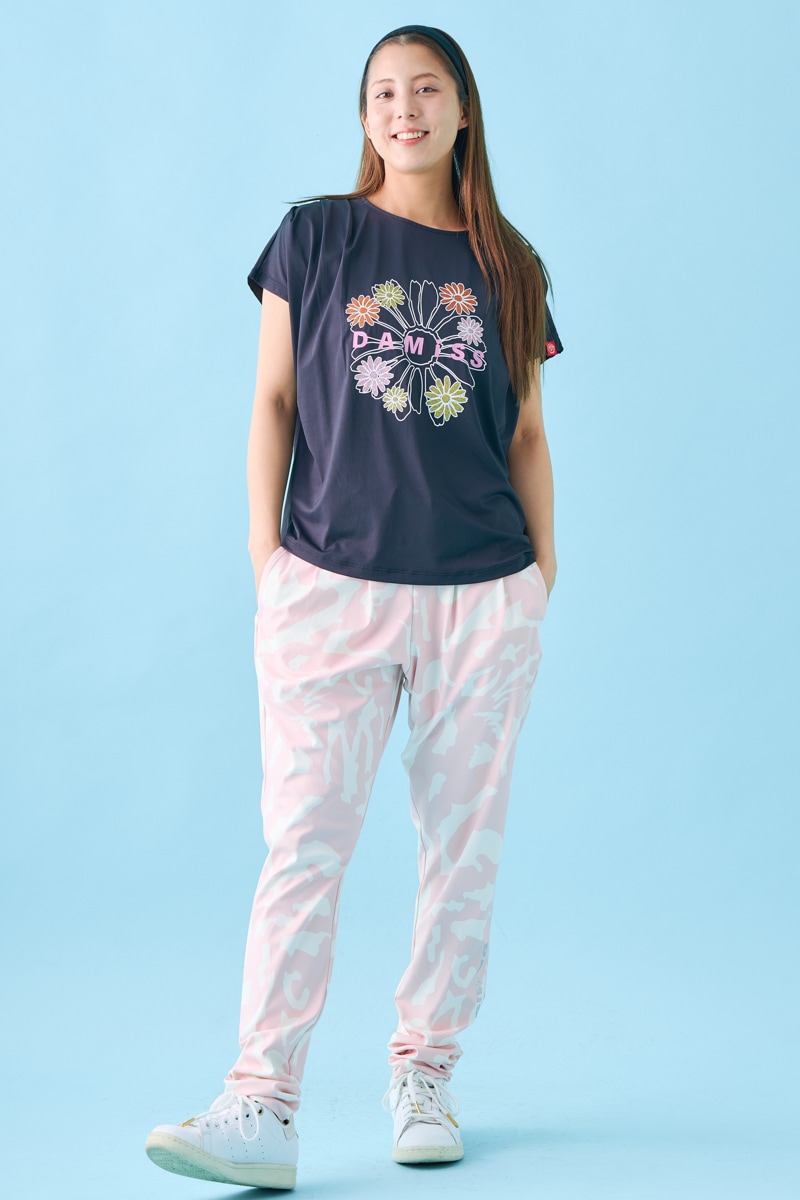 フラワータックTシャツ ブラック 1534-1431