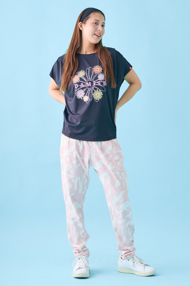 フラワータックTシャツ ブラック 1534-1431