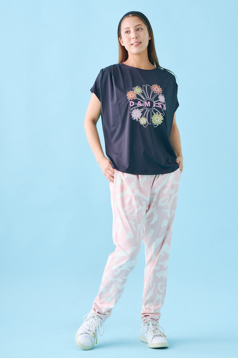 フラワータックTシャツ ブラック 1534-1431