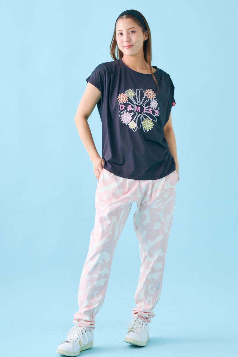 フラワータックTシャツ ブラック 1534-1431