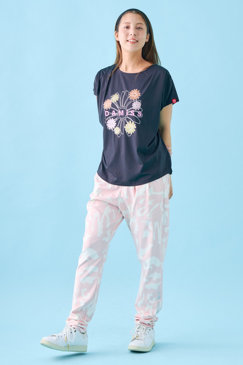 フラワータックTシャツ ブラック 1534-1431