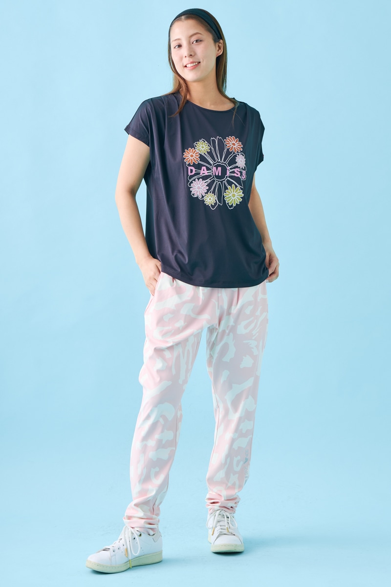 フラワータックTシャツ ブラック 1534-1431