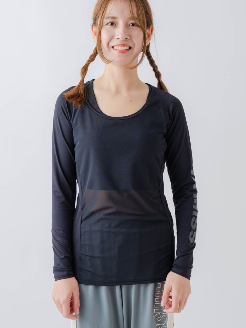 長袖メッシュインナー  ブラック  1635-1703